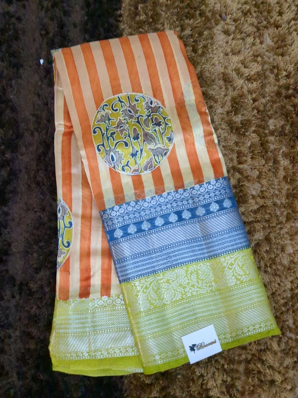 Pure Mango Organza Designer  - orange