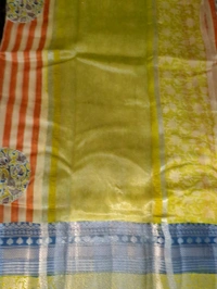 Pure Mango Organza Designer  - orange