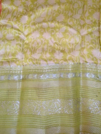 Pure Mango Organza Designer  - orange