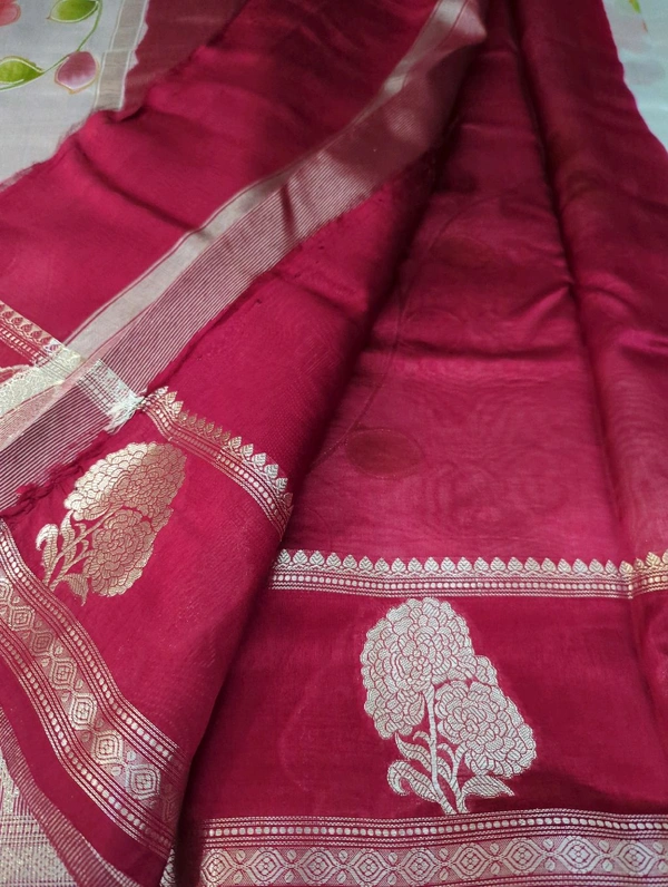 Pure Mango Organza Designer  - pink