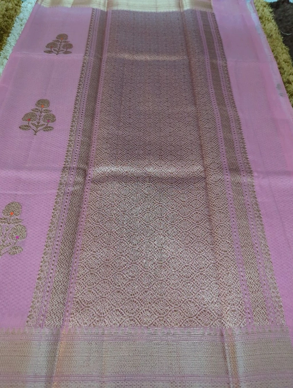 Pure Handloom Chanderi  - Blush Pink