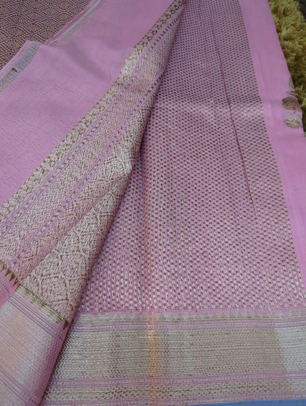 Pure Handloom Chanderi  - Blush Pink
