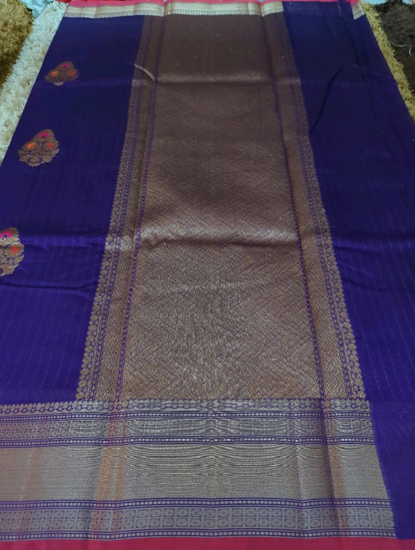 Pure Handloom Chanderi  - Pigment Indigo