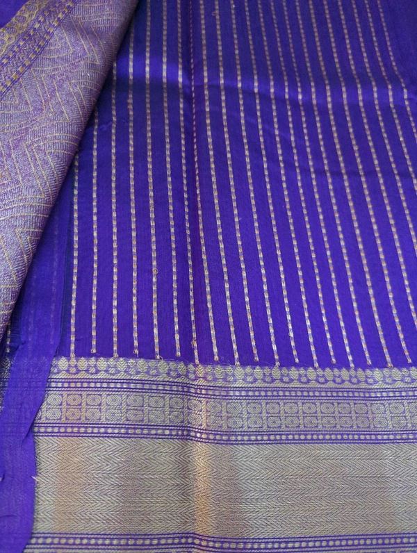 Pure Handloom Chanderi  - Pigment Indigo