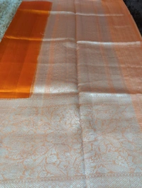 Pure Handloom Raw Mango  - Blaze Orange