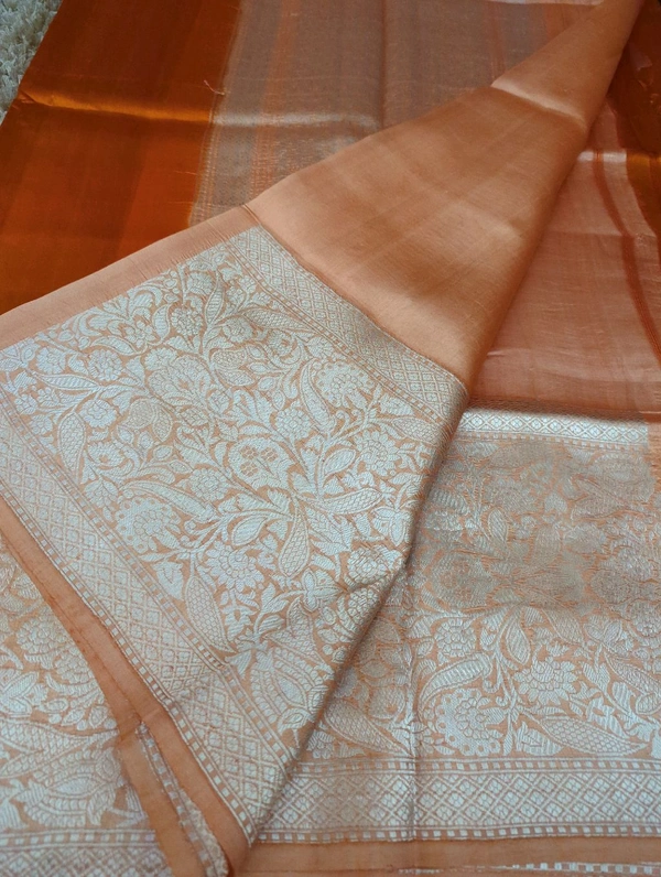 Pure Handloom Raw Mango  - Blaze Orange