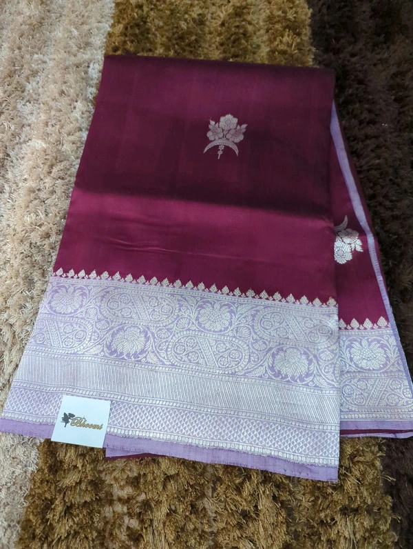 Pure Handloom Raw Mango  - Purple