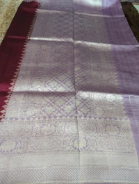 Pure Handloom Raw Mango  - Purple