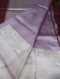 Pure Handloom Raw Mango  - Purple