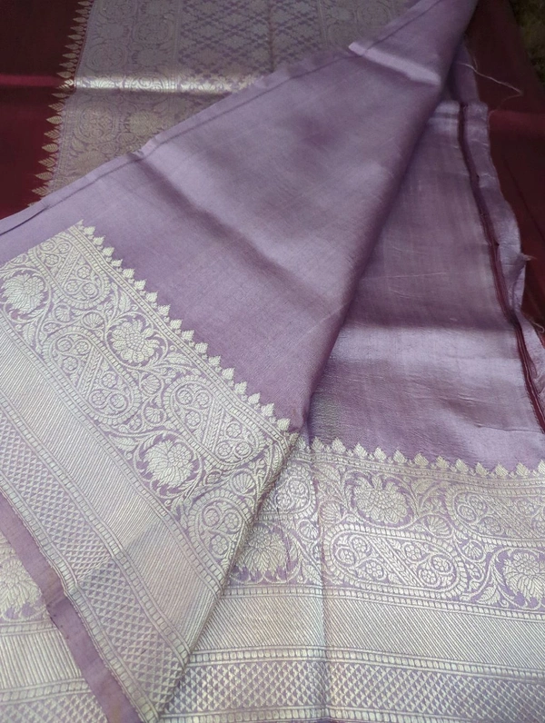 Pure Handloom Raw Mango  - Purple