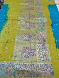 Pure Mango Tusser Paithani  - sky blue