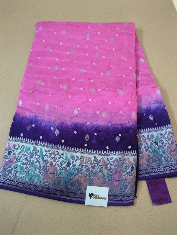 Pure Mango Tusser Paithani  - Blush Pink