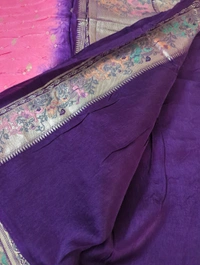 Pure Mango Tusser Paithani  - Blush Pink