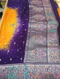 Pure Mango Tusser Paithani  - Web Orange