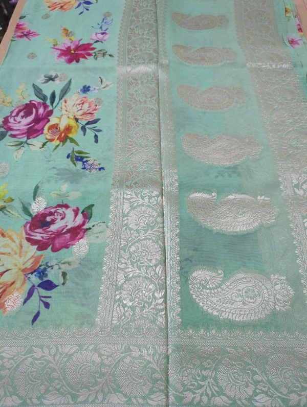 Pure Georgette Organza - Blue Chalk