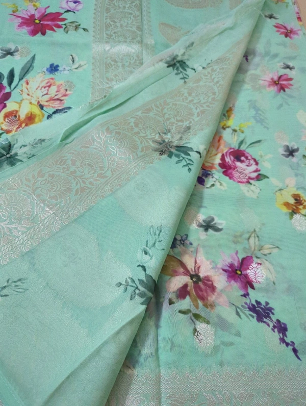 Pure Georgette Organza - Blue Chalk