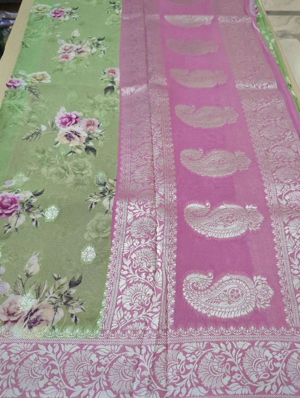 Pure Georgette Organza - green