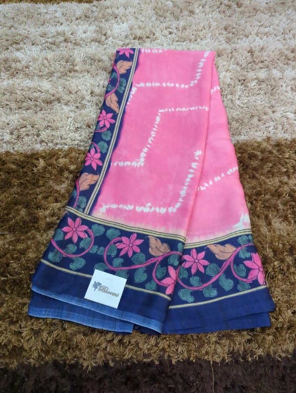 Pure Model Silk With Block - Navy Blue