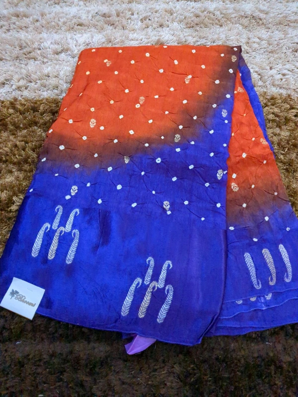 Tusser  Mango With Mushru Boardes  - orange