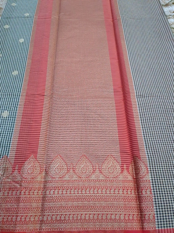 Soft Chanderi Weaving  - Guardsman Red