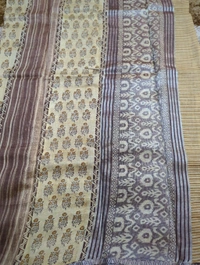 Pure Chanderi Block  - Brown 2