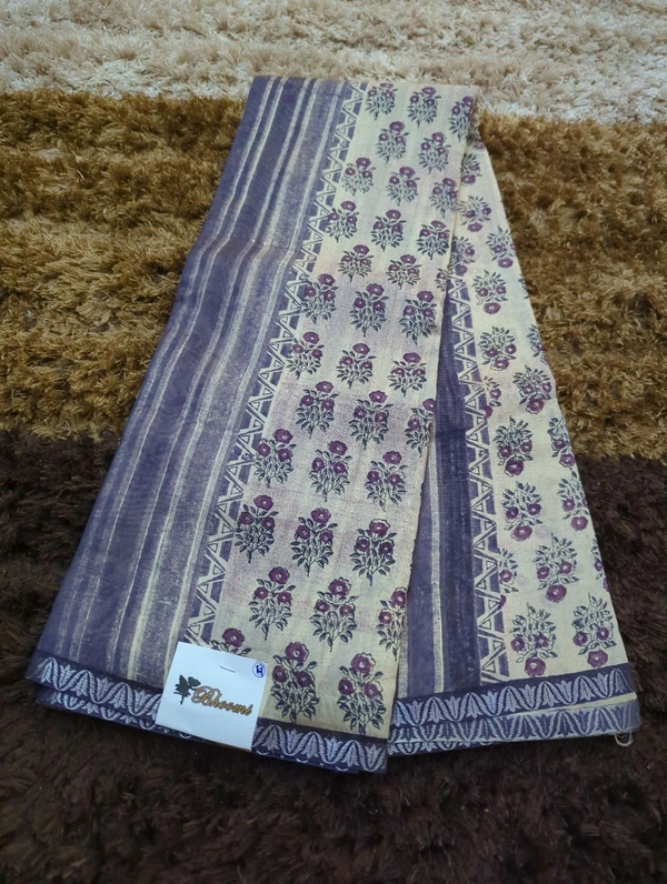 Pure Chanderi Block  - Wisteria 4