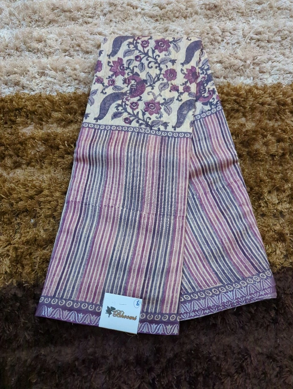 Pure Chanderi Block  - Purple 6