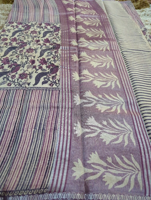 Pure Chanderi Block  - Purple 6