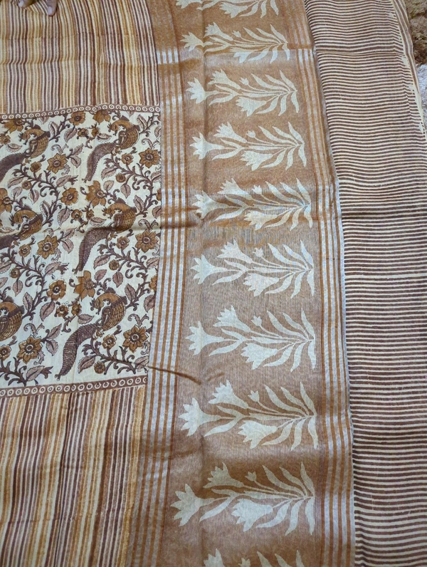 Pure Chanderi Block  - Bourbon 8