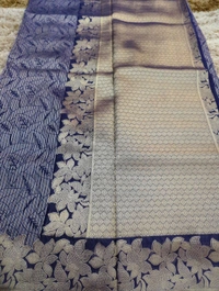 Pure Georgette Mushru  - Dark Blue