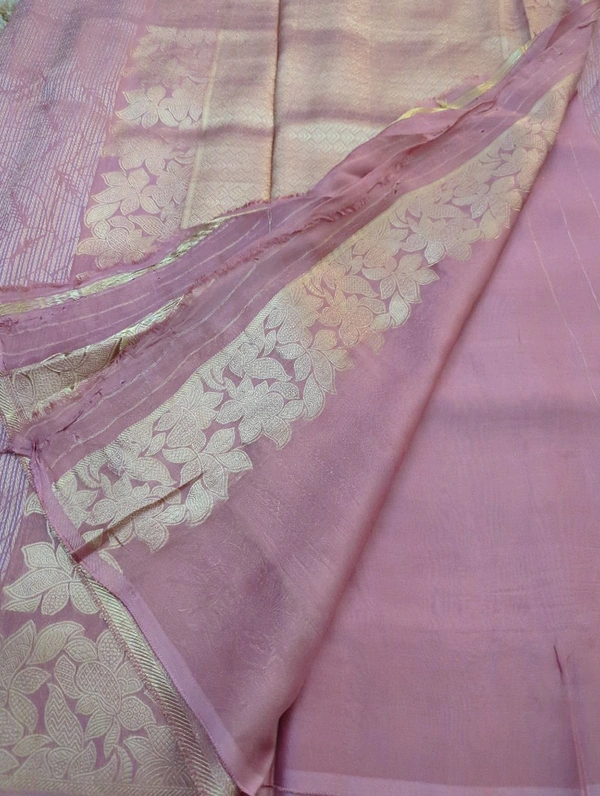 Pure Georgette Mushru  - Pink