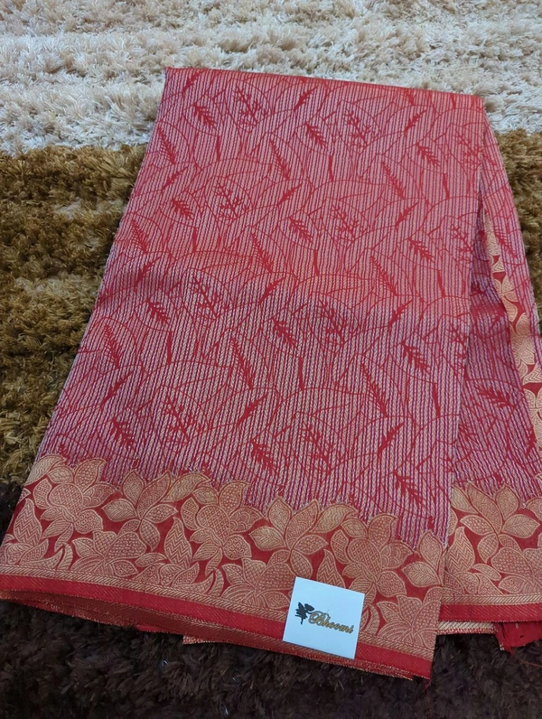 Pure Georgette Mushru  - Red