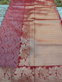 Pure Georgette Mushru  - Red