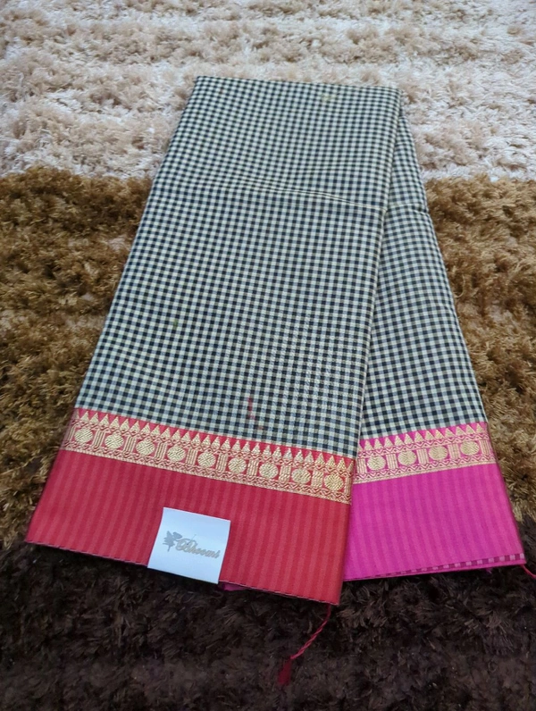 Soft Chanderi Weaving  - Black