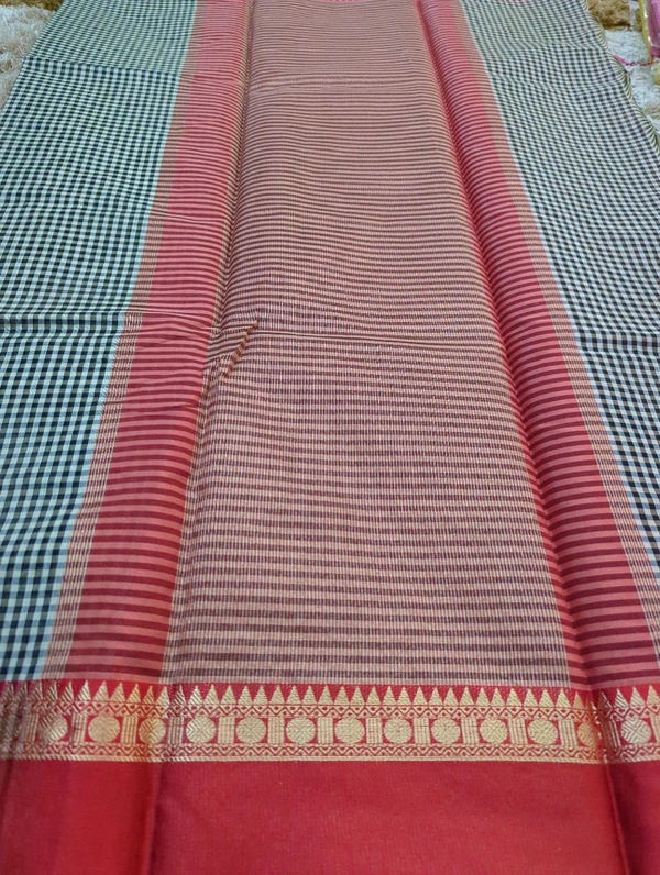 Soft Chanderi Weaving  - Black