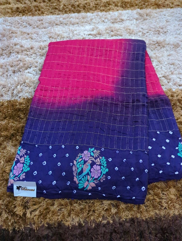 Pure Mango Tusser Meena - pink