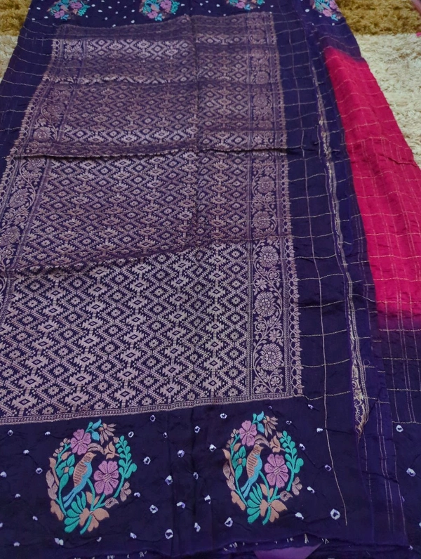 Pure Mango Tusser Meena - pink