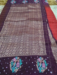 Pure Mango Tusser Meena - Bright Red