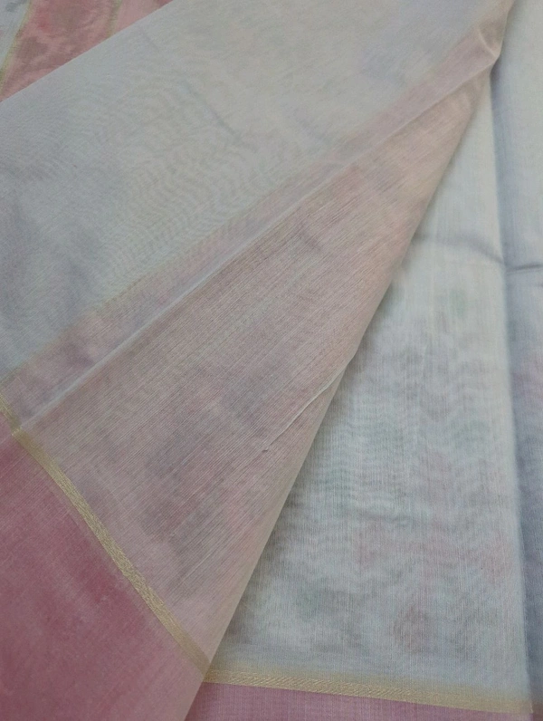 Soft Chanderi  - Pink Lace 4