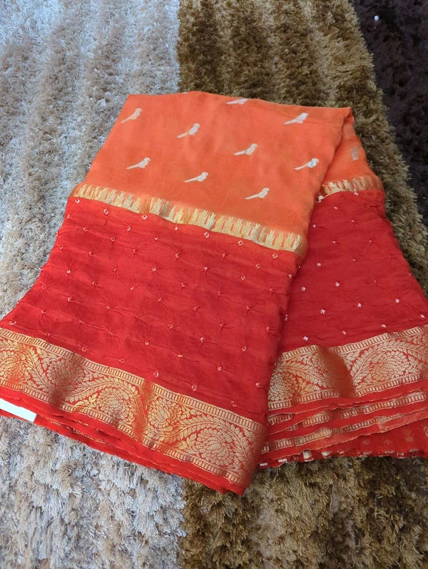 Soft Crepe Designer  - orange