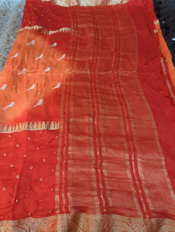 Soft Crepe Designer  - orange