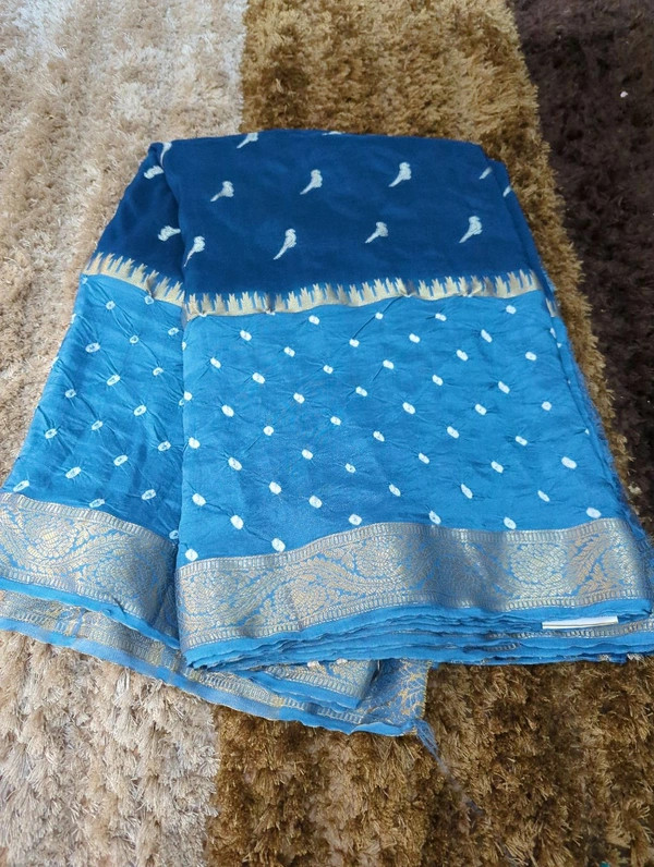 Soft Crepe Designer  - blue