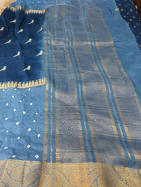 Soft Crepe Designer  - blue