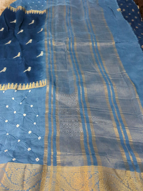 Soft Crepe Designer  - blue