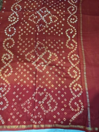 Pure Chanderi Bandhej  - Yellow