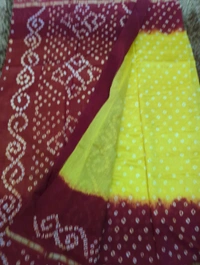 Pure Chanderi Bandhej  - Yellow