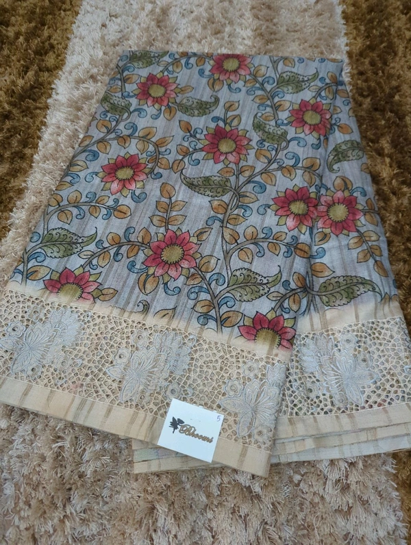 Tusser Embroidery  - Gray 5