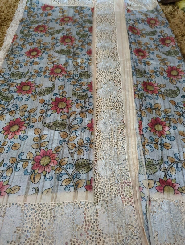 Tusser Embroidery  - Gray 5