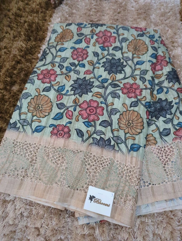 Tusser Embroidery  - Moss Green 3