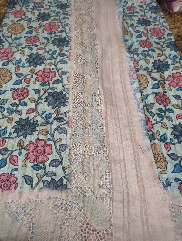 Tusser Embroidery  - Moss Green 3